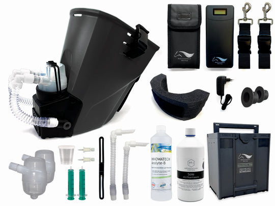 Inhalator-Startpaket für Pferde mit Maske, Schläuchen und Flaschen