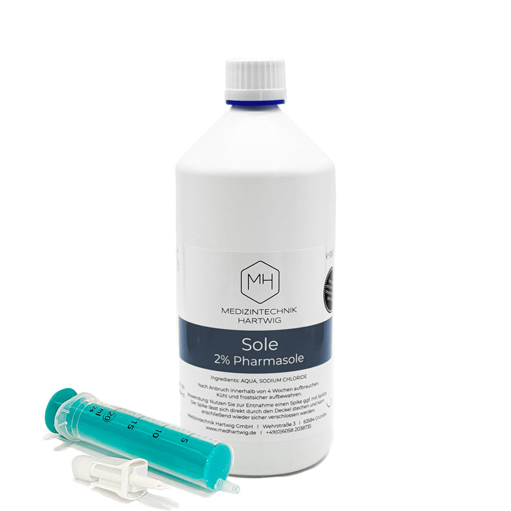Sole 2% 1-Liter-Flasche mit Spritze